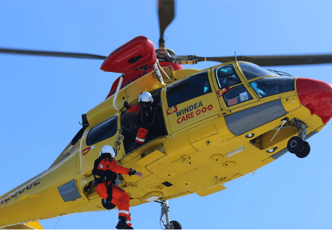 Pressebild: Hubschrauber im Einsatz (Foto: Johanniter)